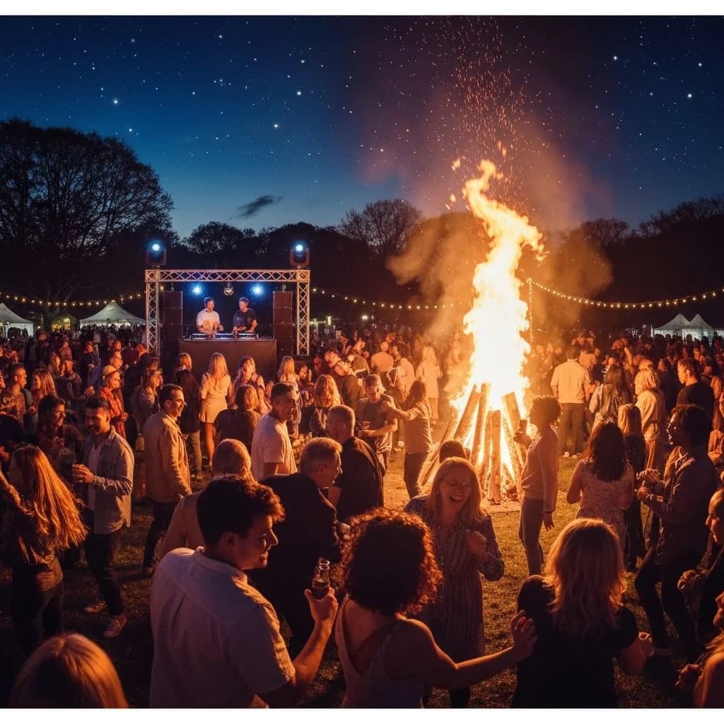 New Year's Eve Bonfire and Fellowship — sober celebration with bonfire, music, and friends ringing in 2026